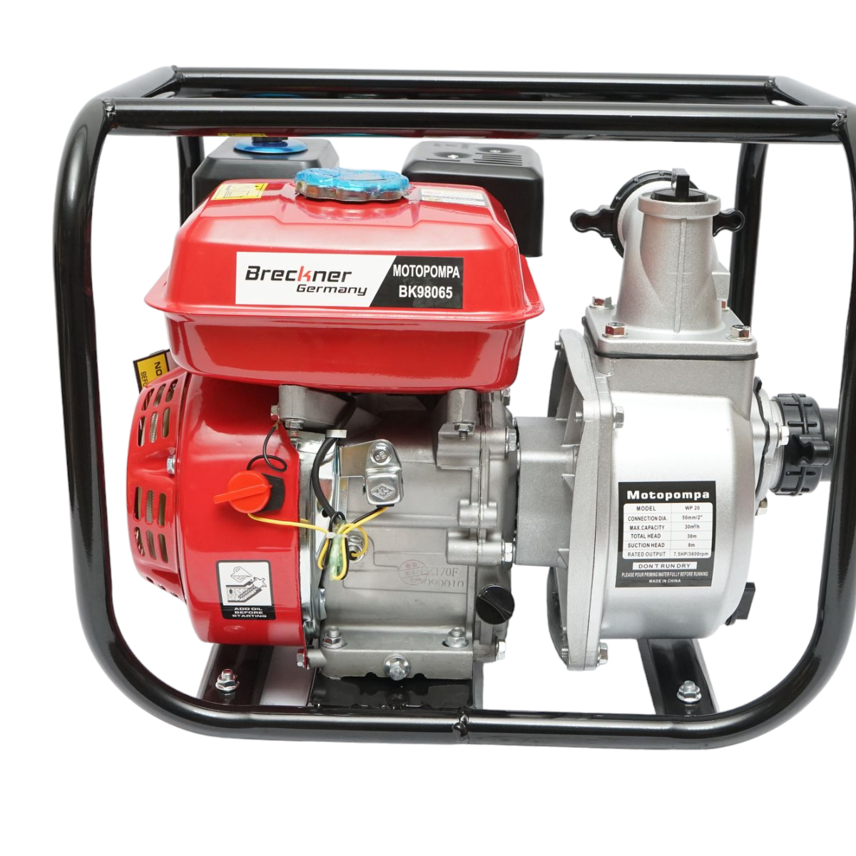 Motopompa pe benzina WP20 7.5CP, 2 toli debit 30m3/h adancime 8m, inaltime 30m Breckner Germany